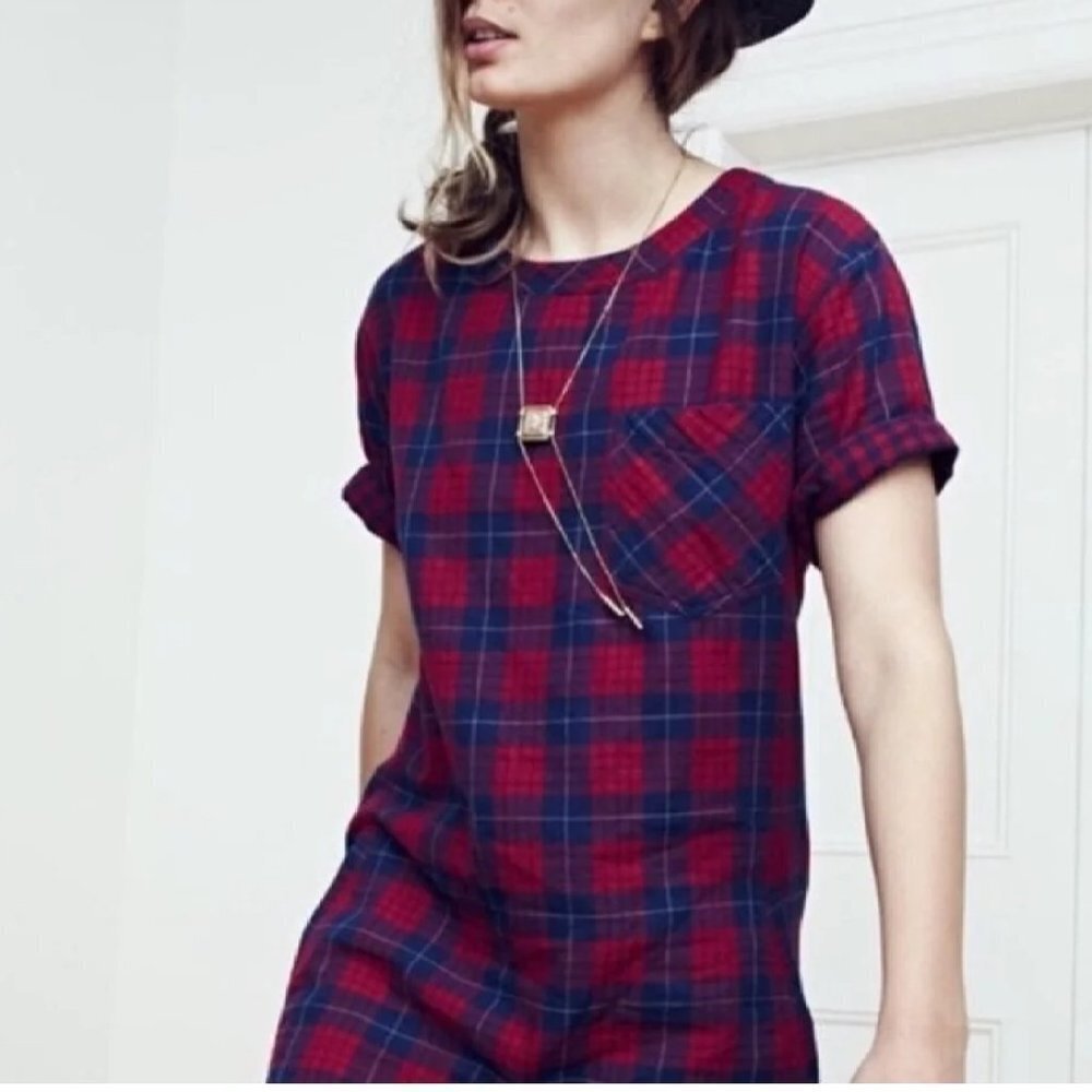 Madewell Cotton Plaid Dress Size XXS
